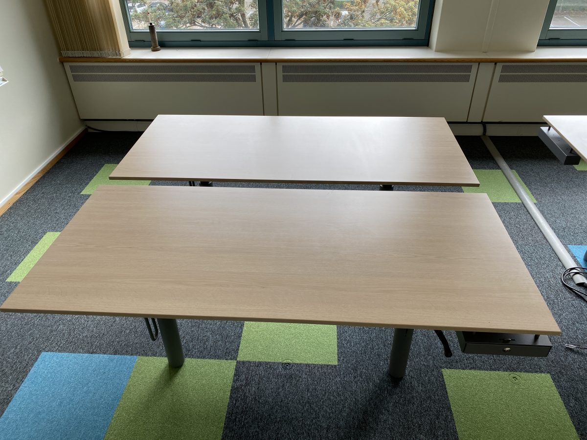 GispenTM Adjustable duo-desk with crank - 180x80xH60-83 cm, ST4335 - Image 3