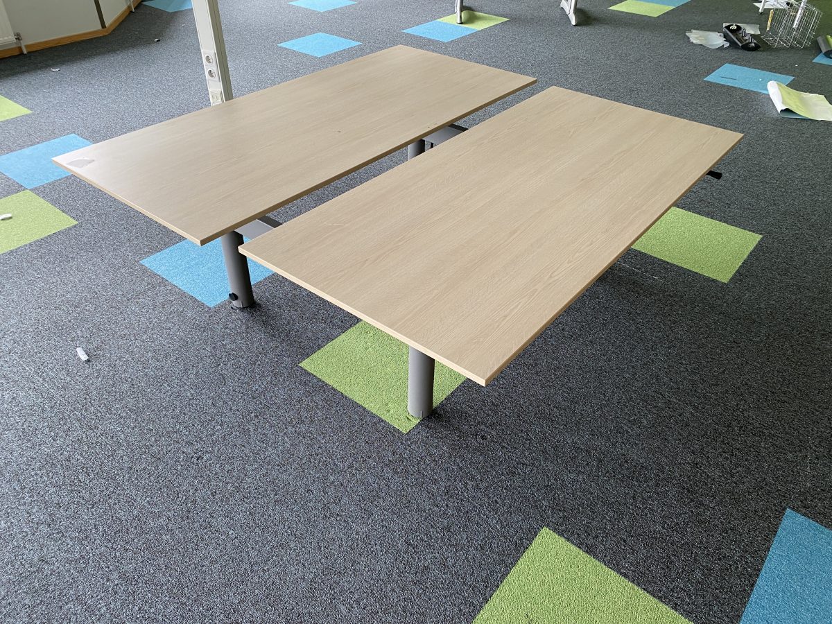 GispenTM Adjustable duo-desk with crank - 170x80xH62-86 cm, ST4364 - Image 3