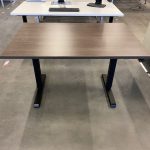SET – NEW Actiforce Steelforce 300 – Electric sit-stand desk frame with 2 engines, short foot with NEW brown desk top, ST6176
