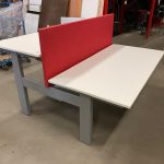 Drentea - Adjustable duo-desk with crank + Voortman acoustic divider - 160x80xH63-86 cm, ST6565