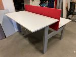 Drentea - Adjustable duo-desk with crank + Voortman acoustic divider - 160x80xH63-86 cm, ST6565 - Image 5