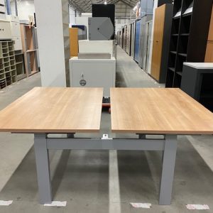 Adjustable duo-desk with button - 120x80xH62-85 cm, ST7527