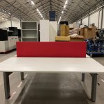 Drentea - Adjustable duo-desk with crank + Voortman acoustic divider - 180x80xH63-86 cm, ST6566