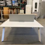 Duo-desk with divider and cable management - 180x165xH74 cm, ST8308