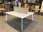 Duo-desk with divider and cable management - 180x165xH74 cm, ST8310 - Image 6