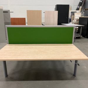 Vepa - Adjustable duo-desk with crank and divider - 160x80xH62-86 cm, ST8323
