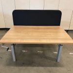 Schaffenburg - Adjustable duo-desk with crank and acoustic divider - 120x80xH62-86 cm, ST0523