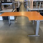 Aspa - Adjustable corner desk right with crank – 200x140/80xH62-86 cm, ST0422