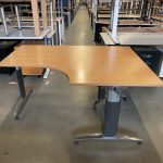 Schärf - Adjustable corner desk right with crank - 160x120/80xH65-87 cm, ST0288