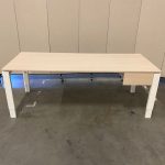 Vepa - Adjustable desk with screw and small drawer – 200x80xH62-84 cm, ST0915