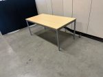 Adjustable canteen table by foot rotation – 160x80xH68-77 cm, ST02015 - Image 3