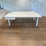 Adjustable duo-desk with crank, cable management and a small drawer – 178x80xH62-82 cm, ST02123