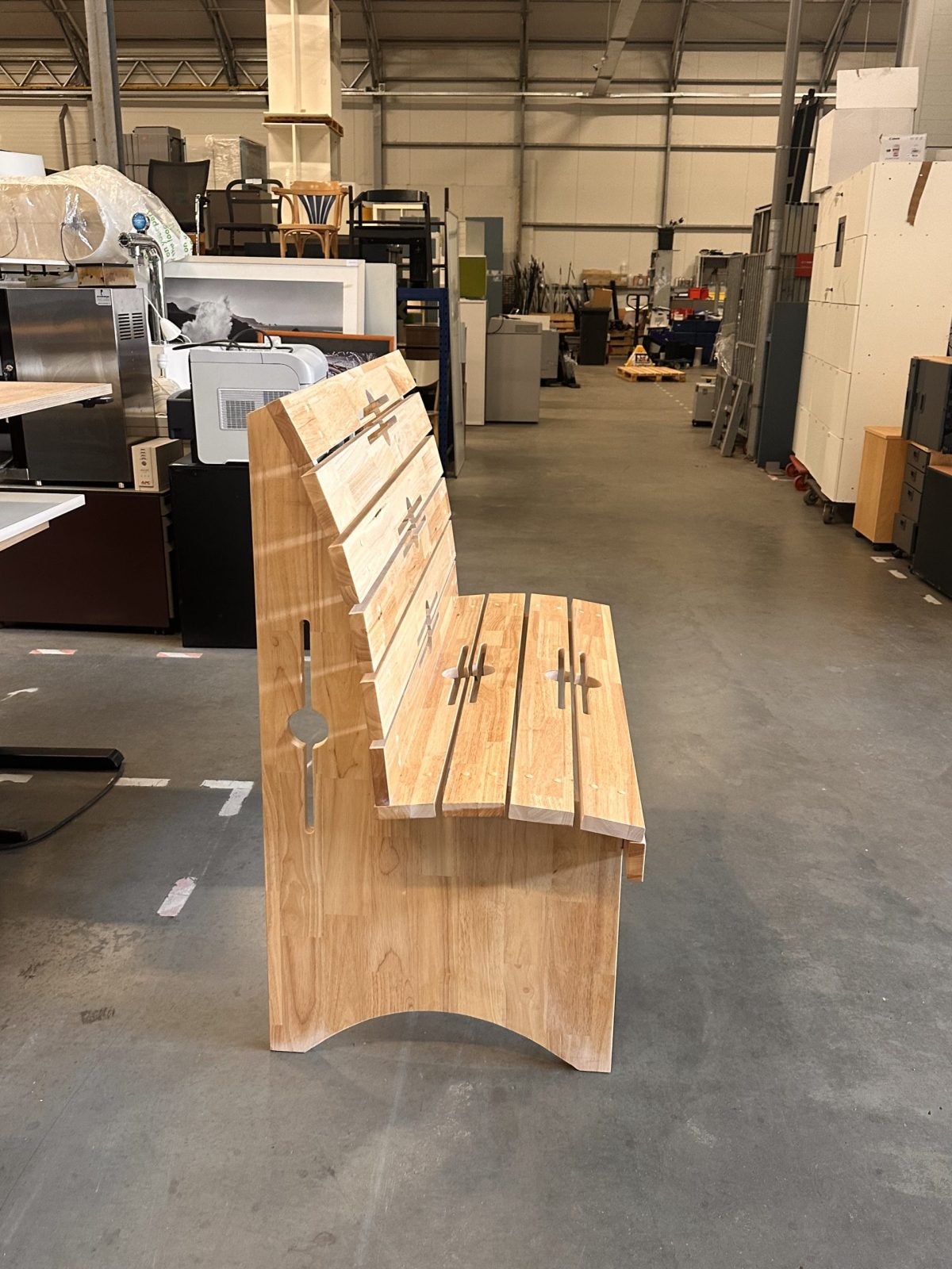 NEW - Wooden bench – 122x40xH55 cm, ST02239 - Image 5