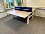 Adjustable duo-desk with crank, cable management and divider – 180x90xH62-90 cm, ST02207 - Image 5