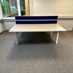 Adjustable duo-desk with crank, cable management and divider – 180x90xH62-90 cm, ST02207