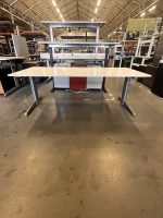 Adjustable desk with crank, power socket and cable management – 180x80xH64-92 cm, ST02488 - Image 2