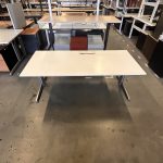 Adjustable desk with crank, power socket and cable management – 180x80xH64-92 cm, ST02488