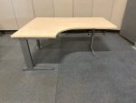 Adjustable corner desk left with crank – 160x80/120xH64-84 cm, ST03249