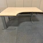 Adjustable corner desk left with crank – 160x80/120xH64-84 cm, ST03249