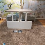 Design - Adjustable electric sit-stand duo-desk with storage cabinet – 180/276x80xH70-120 cm, ST03333