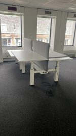 Adjustable electric sit-stand duo-desk with cable management and divider – 140x80xH65-130 cm, ST03513 - Image 3