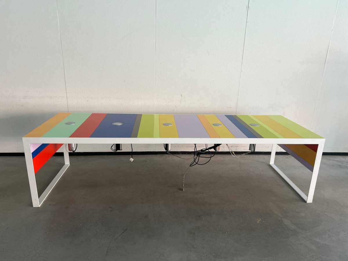 Design - Conference table with cable management and power socket – 298x100xH75 cm, ST03543 - Image 3