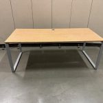 Adjustable desk with screw and cable management – 200x90xH62-86 cm, ST03693