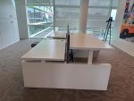 Vepa - Adjustable electric sit-sit duo-desk with cable management, socket, divider - 180x80xH64-89 cm, ST04156 - Image 3