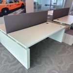 Vepa - Adjustable electric sit-sit duo-desk with cable management, socket, divider - 180x80xH64-89 cm, ST04156