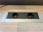 Ahrend - Adjustable Duo desk with crank with monitor arm, acoustic panel and socket - 160x80xH62-84 cm, ST04095 ( without monitor) - Image 6