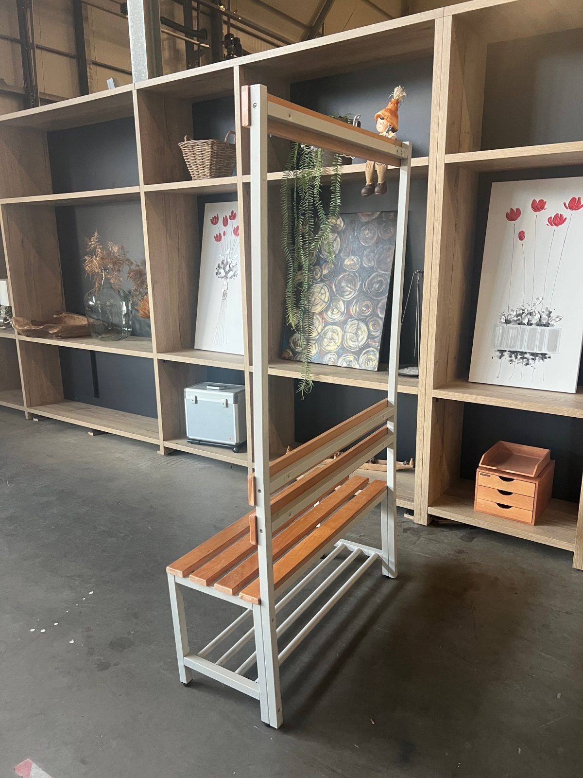 Sports bench, dressing bench, wardrobe bench – 99x40xH180 cm, ST04260 - Image 2