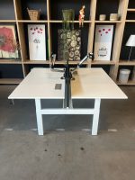 Ahrend – Adjustable duo-desk with crank, Ergotron monitor arm, acoustic panel ( NEW FABRIC), cable management and power socket – 160x80xH62-86 cm, ST04329 - Image 3