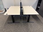 Drentea - Electric sit-stand duo-desk with cable management and divider – 140x80xH62-128 cm, ST04426