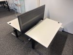 Drentea - Electric sit-stand duo-desk with cable management and divider – 140x80xH62-128 cm, ST04426 - Image 4