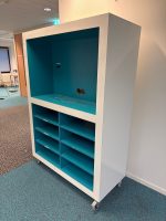 Storage cabinet on wheels – 126x55xH182 cm, ST04428 - Image 3