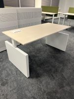 Drentea - Adjustable desk with crank, power socket and cable management – 160x80xH65-89 cm, ST04440 - Image 2