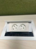 Drentea – Adjustable duo-desk with crank, cable management, power socket and divider ( green ) – 160x80xH65-89 cm, ST04438 - Image 9