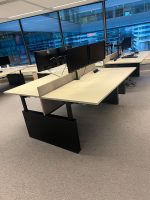 Drentea – Adjustable duo-desk with crank, cable management, power socket, monitor, monitor support and divider – 180x90xH62-86 cm, ST04451 - Image 4