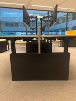 Drentea – Adjustable duo-desk with crank, cable management, power socket, monitor, monitor support and divider – 180x90xH62-86 cm, ST04451 - Image 6