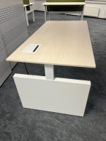 Drentea - Adjustable desk with crank, power socket and cable management – 160x80xH65-89 cm, ST04440 - Image 3