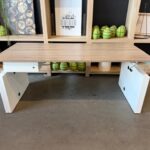 Adjustable desk with crank, drawer and cable management – 180x80xH62-85 cm, ST04600