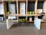 Adjustable desk with crank, drawer and cable management – 180x80xH62-85 cm, ST04600 - Image 2