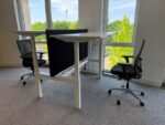 SET - Electric sit-stand duo-desk – 160x80xH64-129 cm with cable management, divider ( black ) and 2x Euroseats Curv Deluxe Ergonomic chair , ST04715 - Image 7