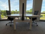 SET - Electric sit-stand duo-desk – 160x80xH64-129 cm with cable management, divider ( black ) and 2x Euroseats Curv Deluxe Ergonomic chair , ST04715 - Image 3