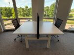 SET - Electric sit-stand duo-desk – 160x80xH64-129 cm with cable management, divider ( black ) and 2x Euroseats Curv Deluxe Ergonomic chair , ST04715