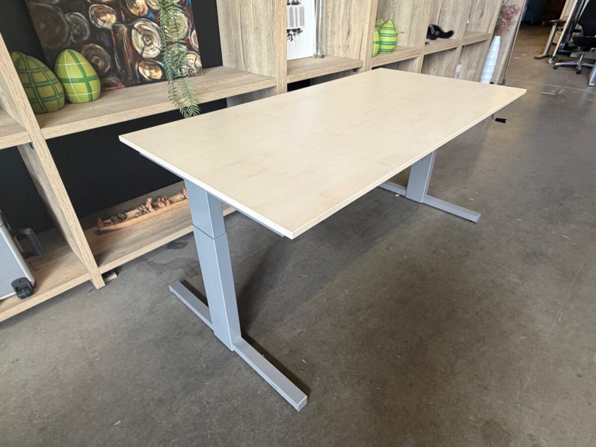 Adjustable desk with crank and cable management – 160x80xH64-86 cm, ST04660 - Image 4
