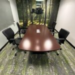 SET - Conference table with power socket 242x106xH75 cm + 4x Orange box chairs, ST04693