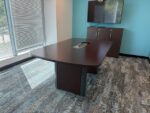 SET - Conference table with power socket 180x106xH75 cm + storage cabinet 120x40xH100 cm, ST04691