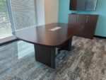 SET - Conference table with power socket 180x106xH75 cm + storage cabinet 120x40xH100 cm, ST04691 - Image 10