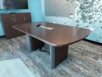 SET - Conference table with power socket 180x106xH75 cm + storage cabinet 120x40xH100 cm, ST04691 - Image 4